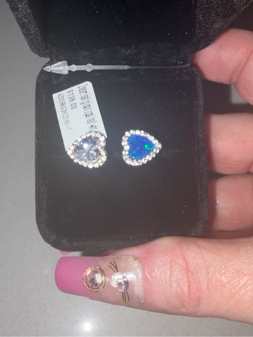 NWT Two-Heart Half Gilson Opal Half White sapphire ring
 Size: 7